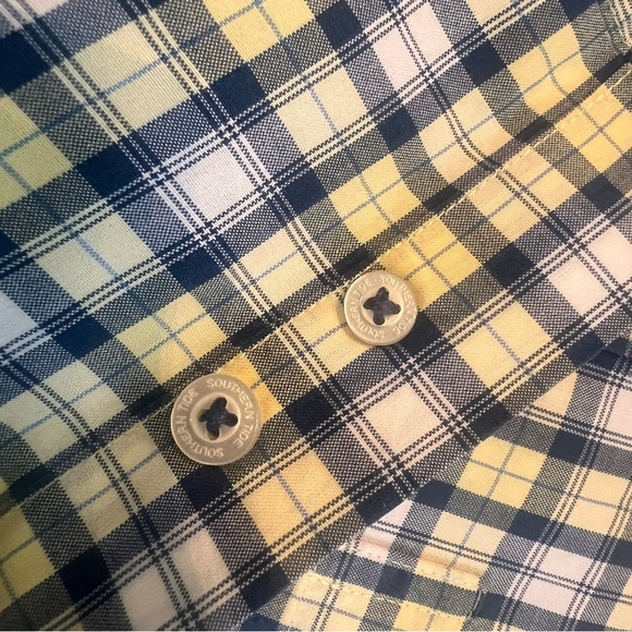 Southern Tide Men’s Blue and Yellow Plaid Casual Button Down Shirt - Medium - Picture 8 of 9